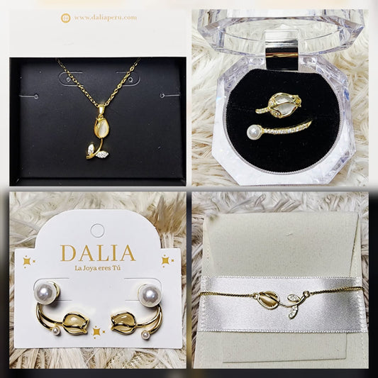 Box Tulipán Elegancia - (Perla) Full Set de 4 Accesorios