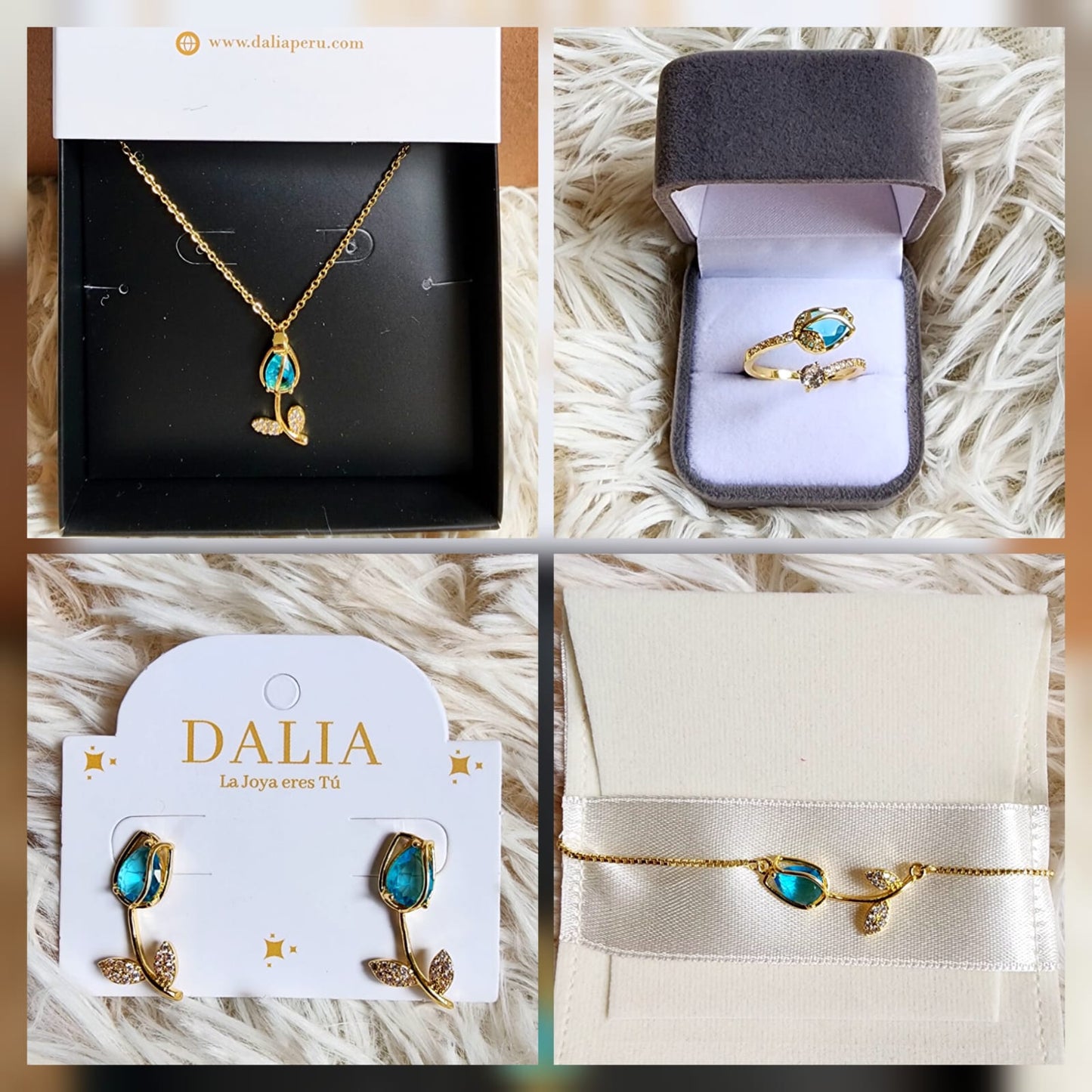 Box Tulipán Cielo - (Celeste) Full Set de 4 Accesorios