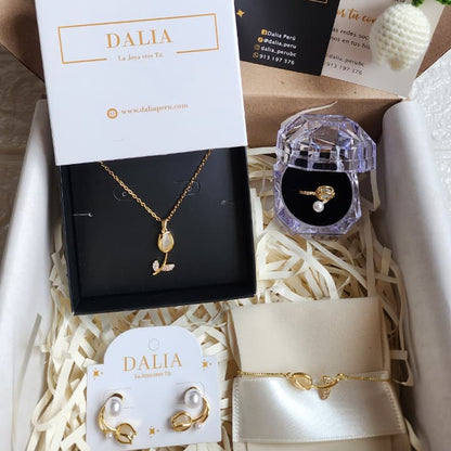 Box Tulipán Elegancia - (Perla) Full Set de 4 Accesorios