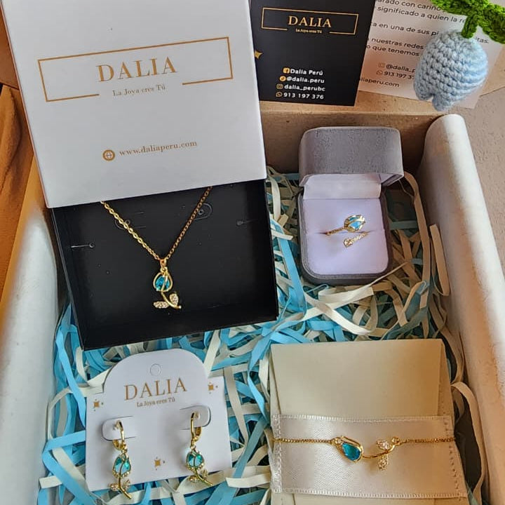 Box Tulipán Cielo - (Celeste) Full Set de 4 Accesorios
